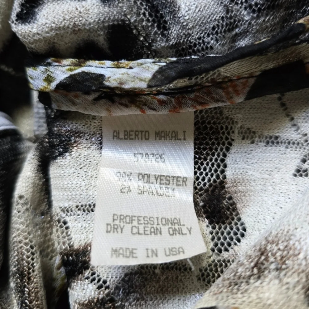 Alberto Makali Animal Print Mesh Blazer Jacket Leopard Abstract Sheer Medium - Picture 7 of 7